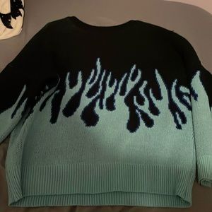 Blue fire sweater